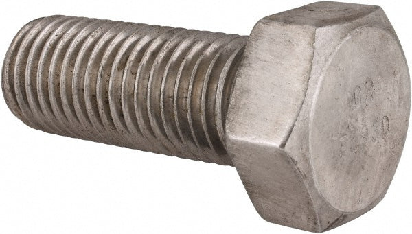 Value Collection R80320494 Hex Head Cap Screw 1-1/8-7, 3" Length Under Head, Grade 18-8 Stainless Steel, Bright/Uncoated Finish