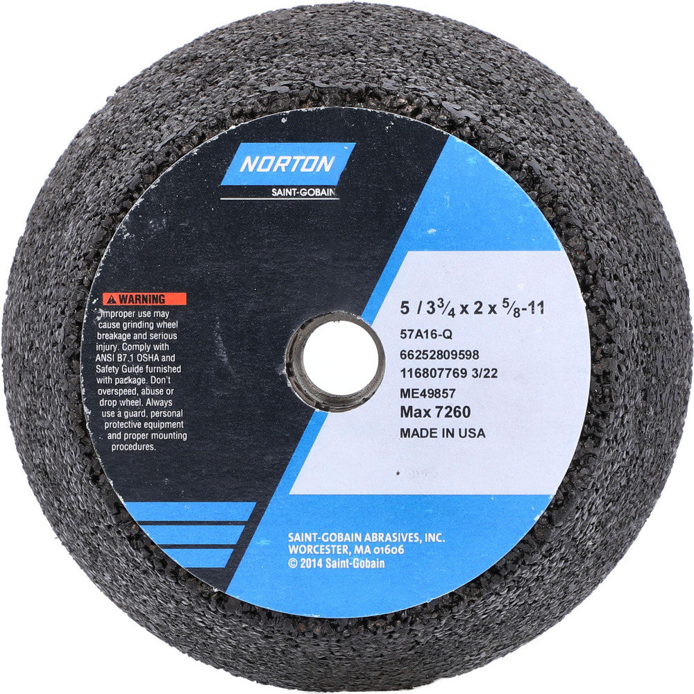 Norton 66252809598 Tool & Cutting Grinding Wheel 5" Dia, 16 Grit, Q Hardness, Type 11
