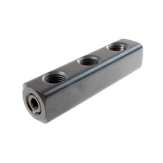 Coilhose Pneumatics 3032 Manifold 1/4" Inlet, 1/4" Outlet, 1 Inlet Port, 3 Outlet Ports, 3-3/4" OAL, 13/16" OAW, 0.81" OAH