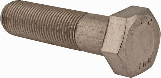 Value Collection R80826816 Hex Head Cap Screw 5/8-18, 2-1/2" Length Under Head, Grade 18-8 Stainless Steel, Bright/Uncoated Finish