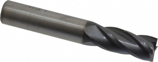 Kyocera SGS Precision Tools 30018 Square End Mill 7/16" Dia, 1" LOC, 4 Flute, Solid Carbide