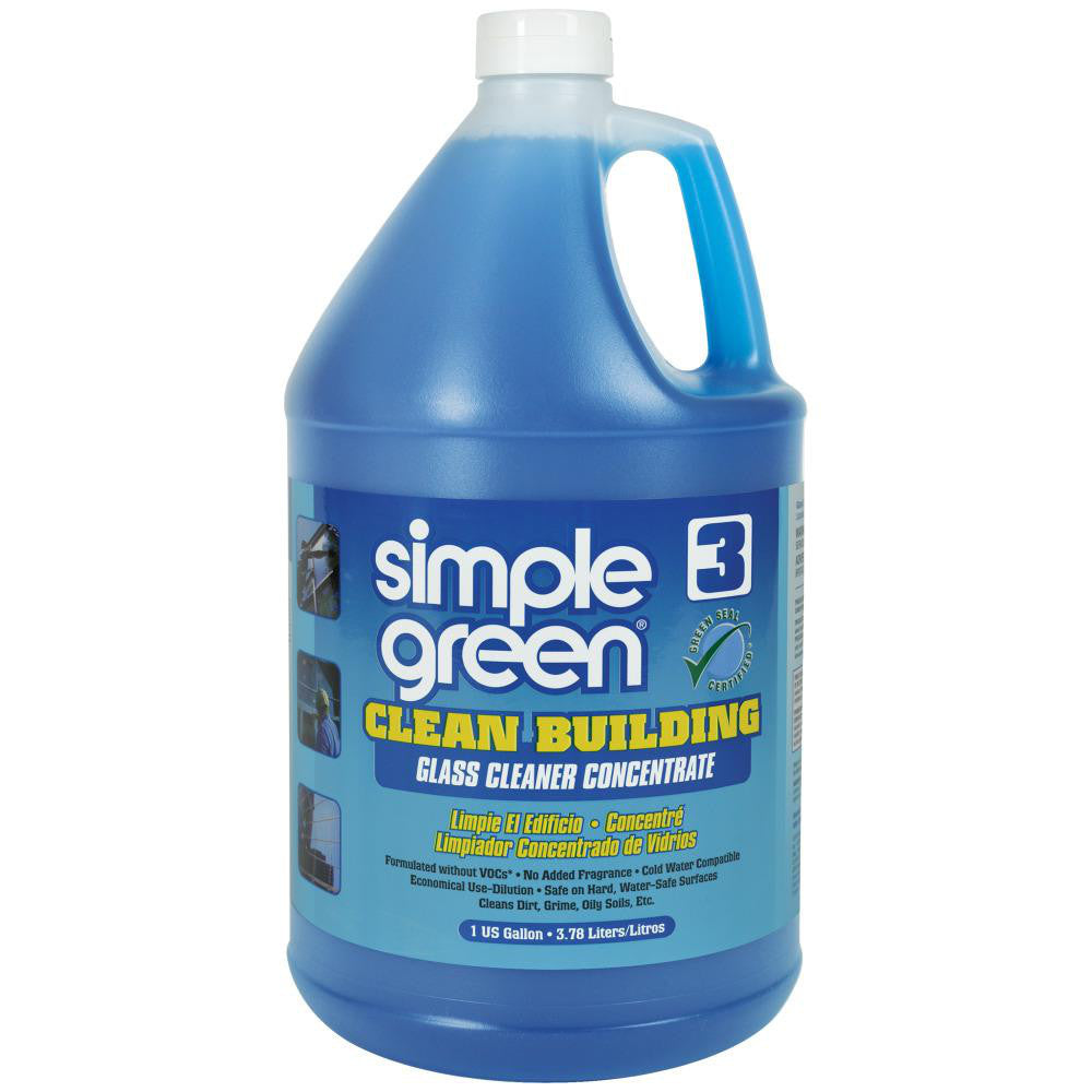Simple Green 1210000211301 Clean Building Glass Cleaner Concentrate, 1 gal Bottle