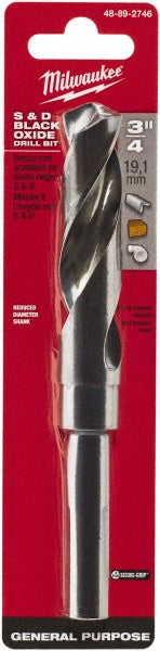 Milwaukee Tool 48-89-2746 Mechanics Drill Bit 3/4" Dia, 135 &deg Point, High Speed Steel, Weldon Shank