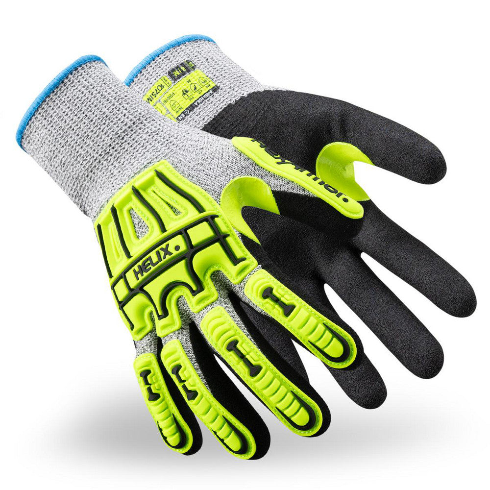 HexArmor 1075IMP-L (9) Cut & Puncture-Resistant & Impact-Resistant Gloves Helix HexArmor Helix, Size Large, ANSI Cut A4, ANSI Puncture 3, Nitrile, HPPE Blend & Nitrile