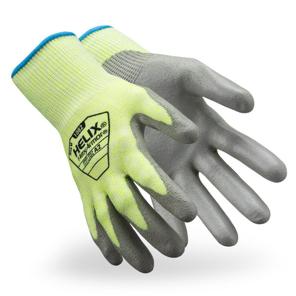 HexArmor 1082-XL (10) Cut & Puncture Resistant Gloves Style Knit  Coating Material Polyurethane  Coating Coverage Palm  Glove Type Cut & Puncture-Resistant Impact-Resistant  ANSI/ISEA Cut Resistance Level A2  Primary Material HPPE Blend Polyurethane