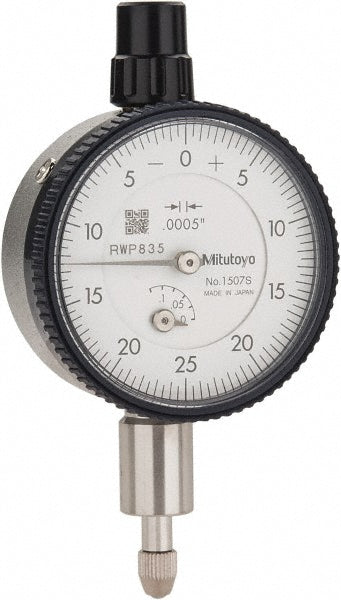 Mitutoyo 1507A Dial Drop Indicator 0.1250" Max Measurement, 0-25-0 Dial Reading, 0.000500" Accuracy