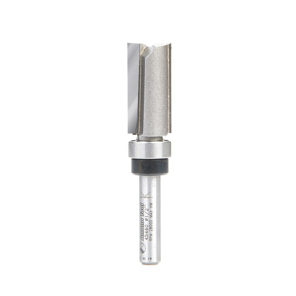 Amana Tool 45460 1/2" Diam, 1" LOC, 2 Flute Carbide-Tipped Edge Profile Pattern-Cutting Router Bit