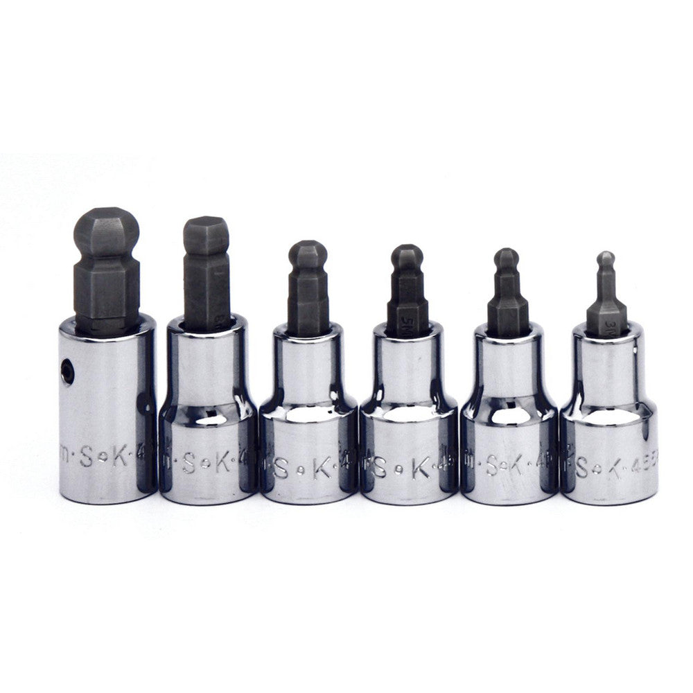 SK 19766 Hex Bit Socket Set 3/8" Drive, 6 Pc, 5/32 to 3/8" Hex