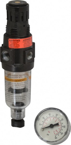 Wilkerson B03-02-G000 FRL Combination Unit 1/4 NPT, Miniature, 1 Pc Filter/Regulator with Pressure Gauge