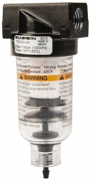 Wilkerson F03-02-D00 Miniature Compressed Air Filter 1/4" NPT Port