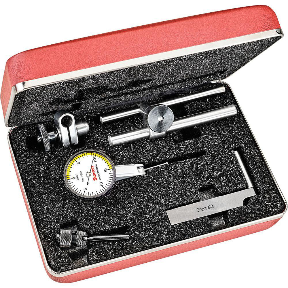 Starrett 64219 Test Indicator Kit 7 Pc, 0.0300" Max, 1.3750" Dial Dia, 0-15-0