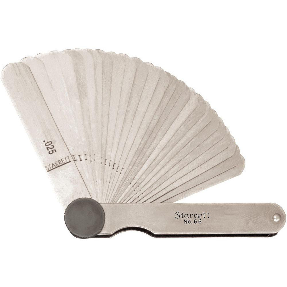 Starrett 50314 26 Piece, 0.0015 to 0.025" Thick, Parallel Feeler Gage Set