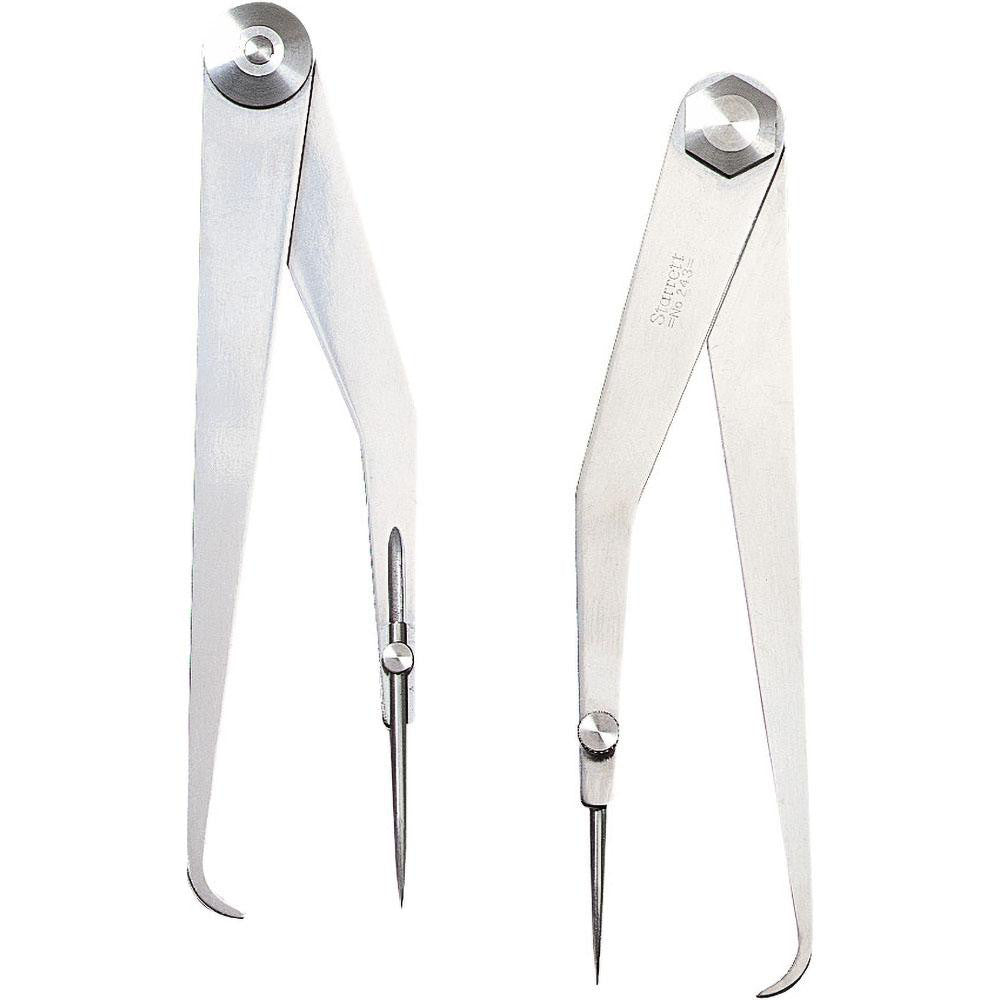 Starrett 51143 6 Inch Leg, Firm Joint, Steel, Polished, Hermaphrodite Caliper
