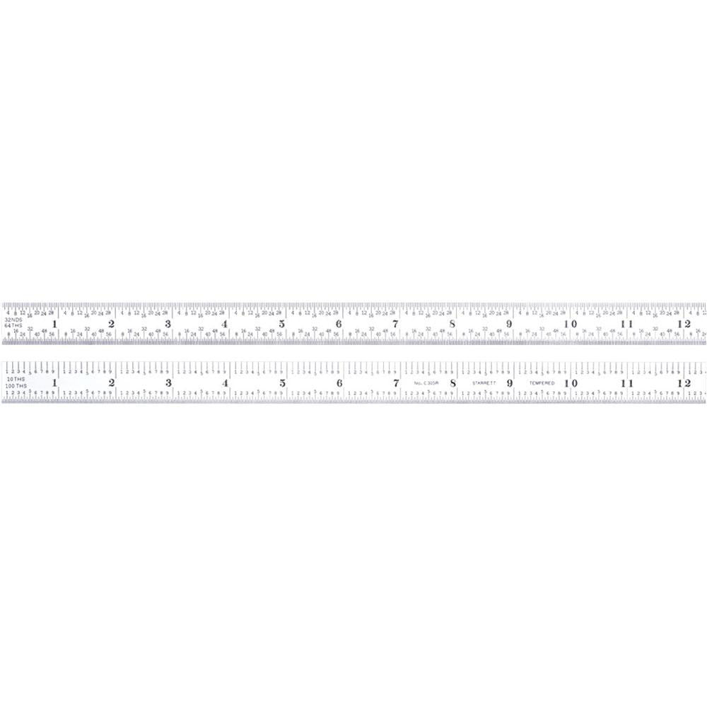 Starrett 51349 Steel Rule 18" OAL, 5R Graduation, Flexible, 3/4" OAW