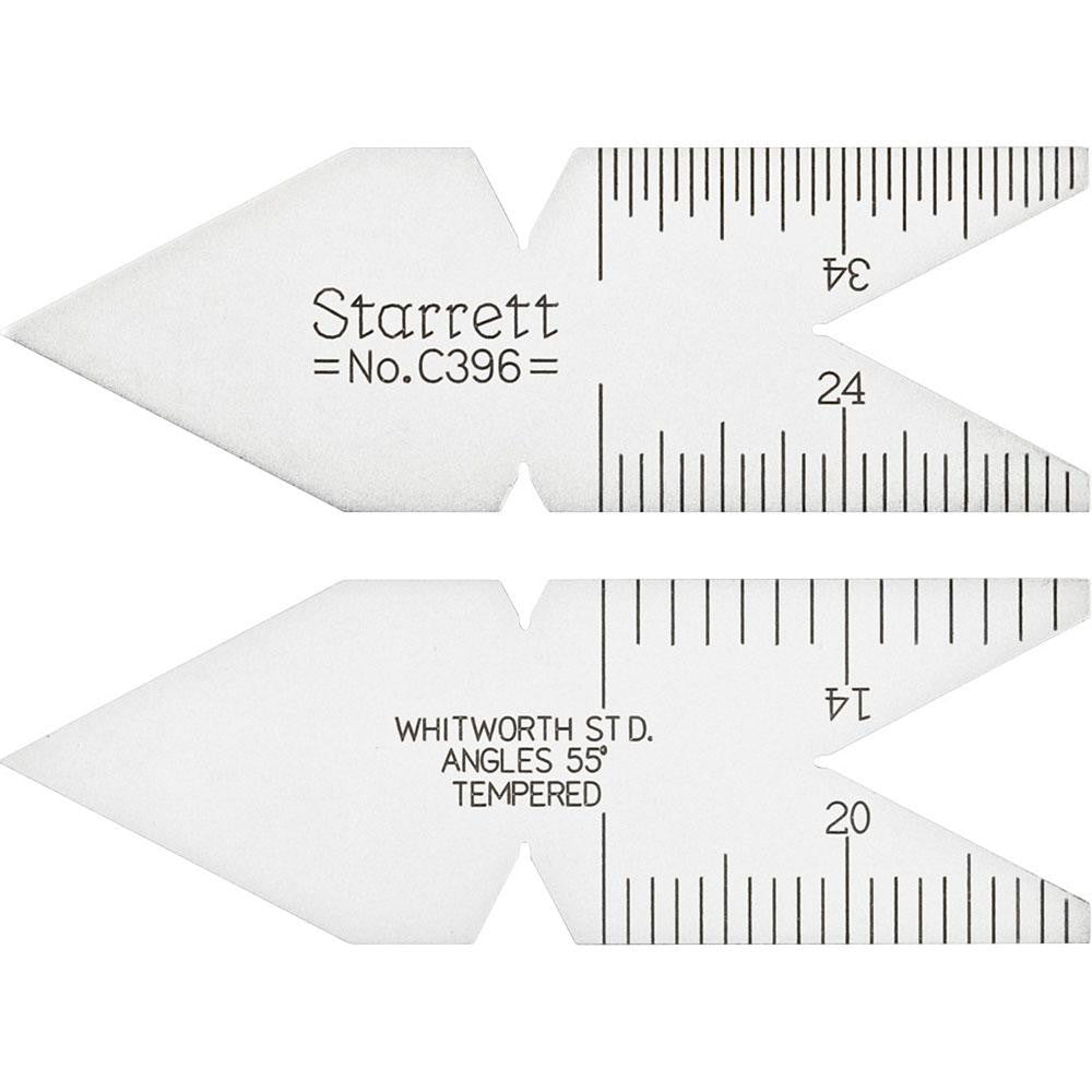 Starrett 51477 55&deg Angle, Satin Chrome Coated Steel Center Gage
