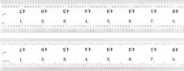 Starrett 51511 Steel Rule 48" OAL, 16R Graduation, Rigid, 1-1/2" OAW