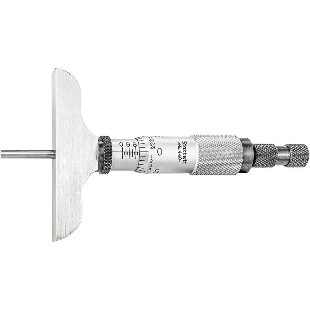 Starrett 52115 Mechanical Depth Micrometer 3'' Range, 3 Rods