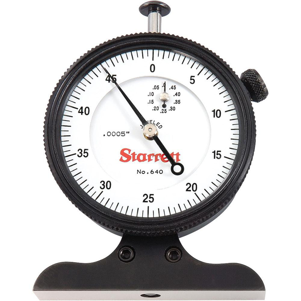 Starrett 52705 0 to 1/2 Inch Range, White Dial Depth Gage