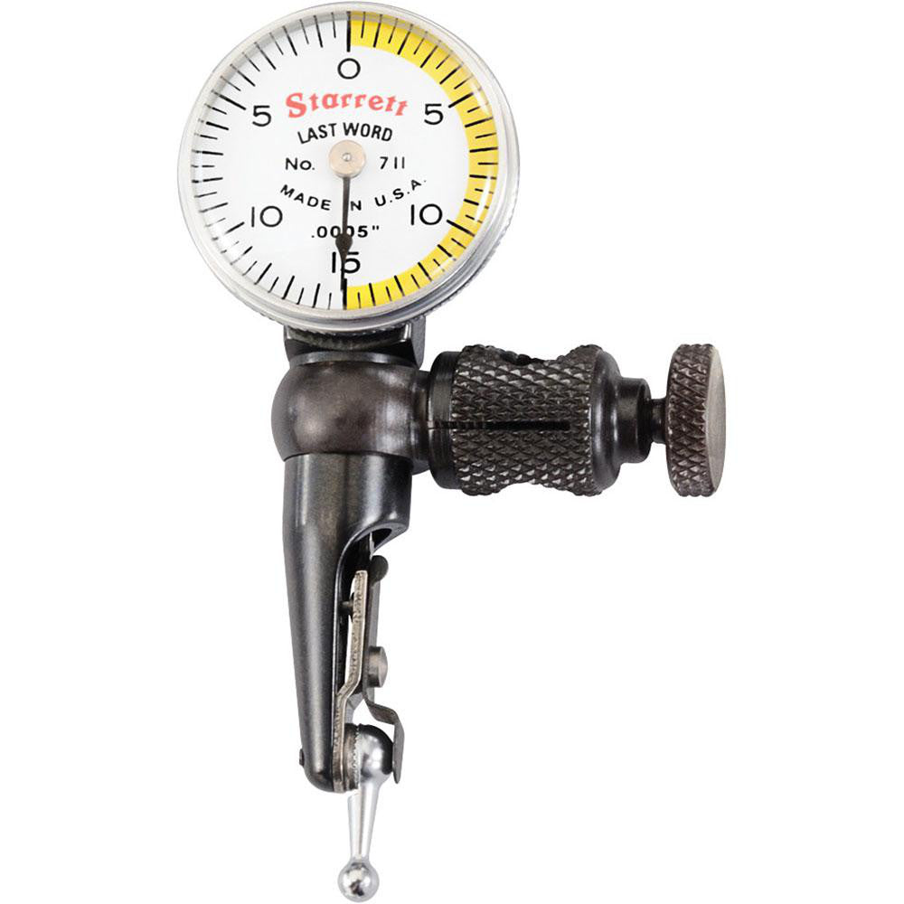 Starrett 52953 Test Indicator Kit 3 Pc, 0.03" Measuring Range, 15/16" Dial Dia, 0-15-0 Dial Reading