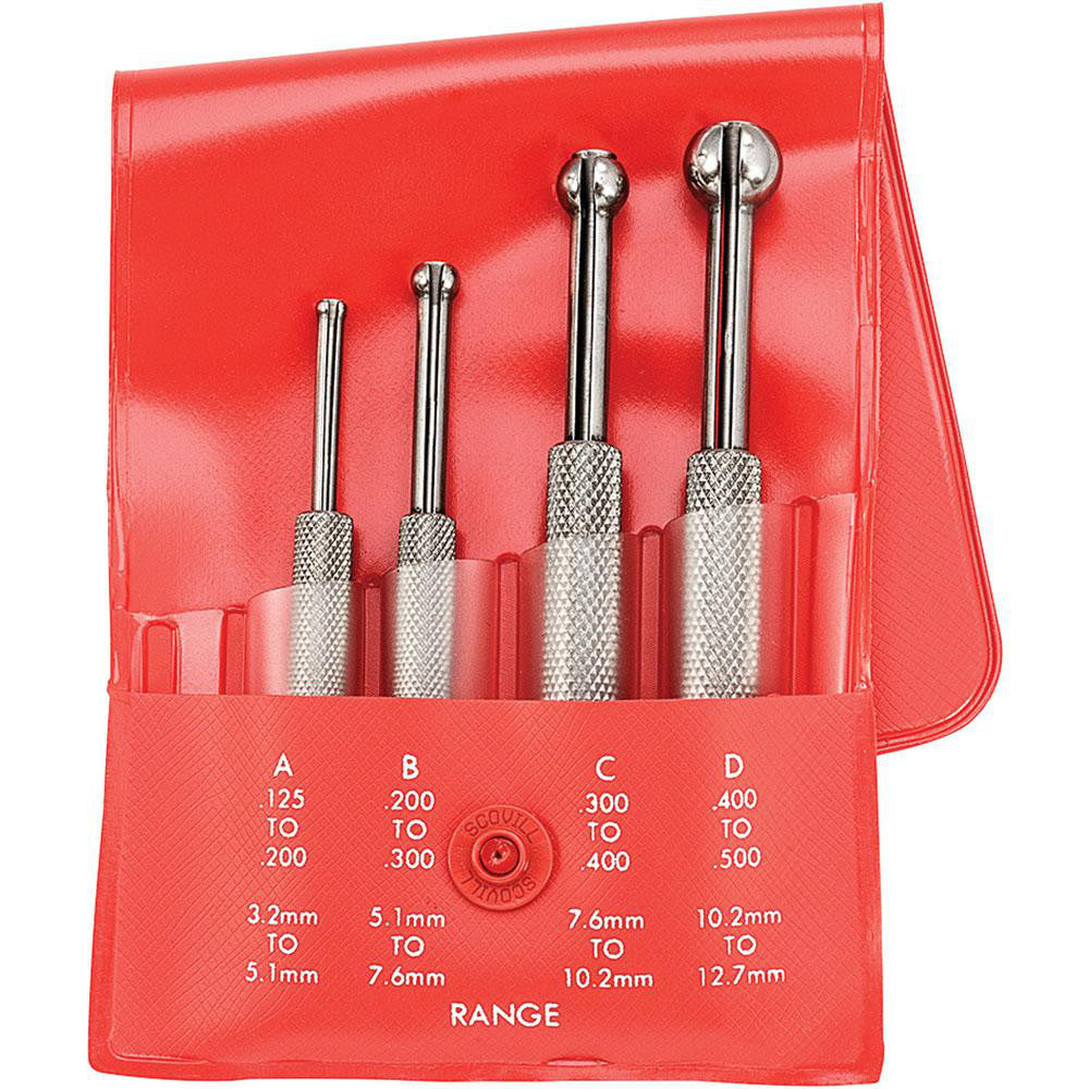 Starrett 53074 1/8 to 1/2 Inch Measurement, Small Hole Gage Set