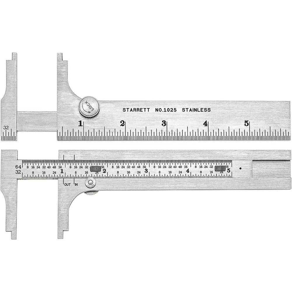 Starrett 53124 Vernier Caliper 0 to 4-3/4", 0.005" Accuracy, Stainless Steel