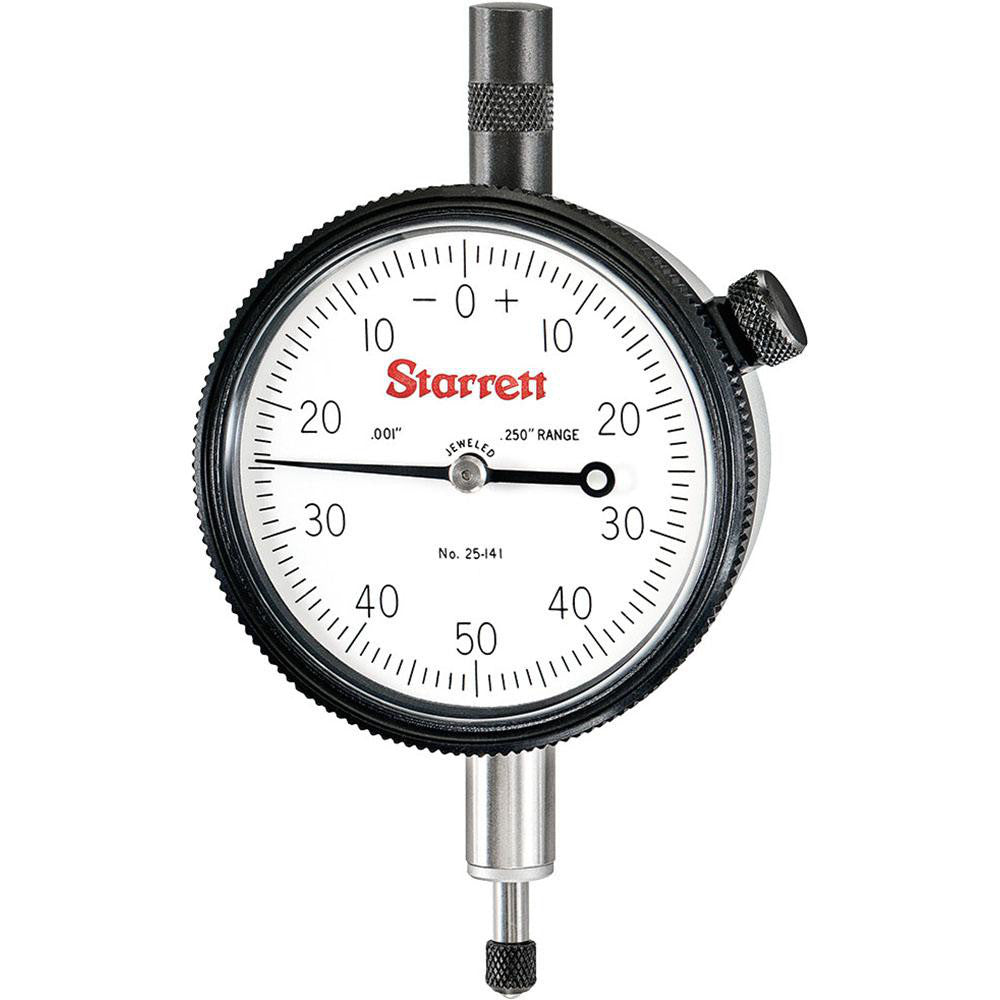 Starrett 53240 Dial Drop Indicator 0 to 0.25" Range, 0-50-0 Dial Reading, 0.001" Graduation, 2-1/4" Dial Dia