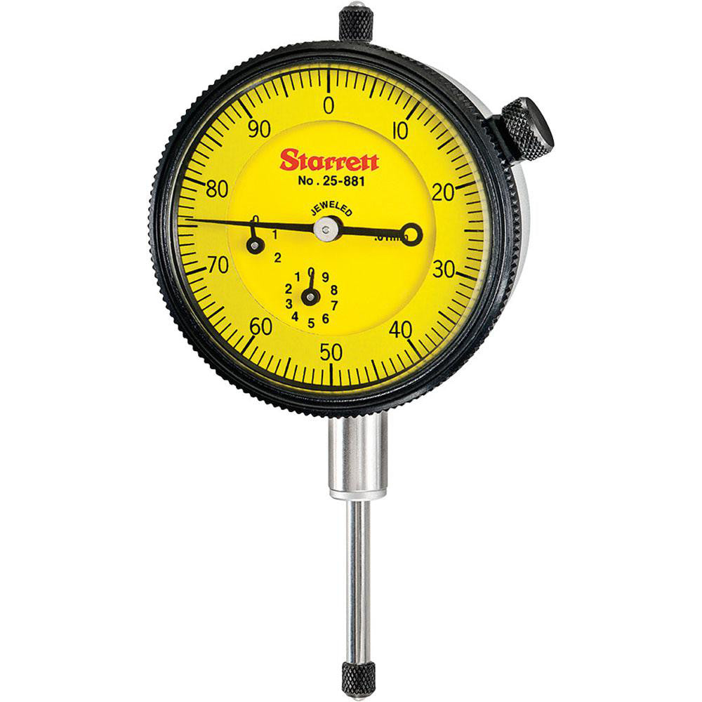 Starrett 53307 Dial Drop Indicator 0 to 0-100 Dial Reading, 2-1/4" Dial Dia