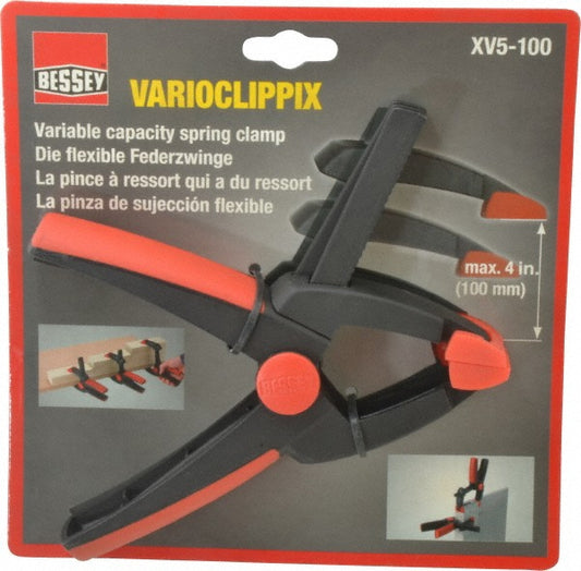 Bessey XV5-100 4" Jaw Opening Capacity, 2" Throat Depth, Single Variable Jaw, Spring Clamp