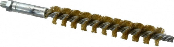 Schaefer Brush 93616 Double Stem/Single Spiral Tube Brush 5/8" Dia, 6-1/4" OAL, Brass Bristles