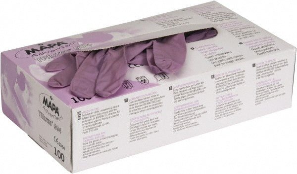 MAPA Professional 34994027 Disposable Glove Series Trilites 994, Size Medium, 6.0 mil, Nitrile, Latex and Polychloroprene Blend, General Purpose Grade, Powder-Free