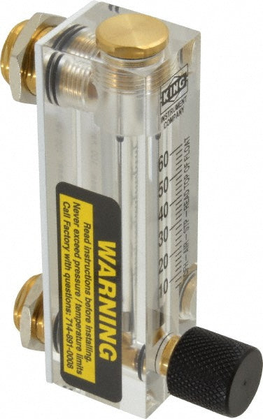 King 75301112C-11 1/4" F Port Block Style, Panel Mount Flowmeter