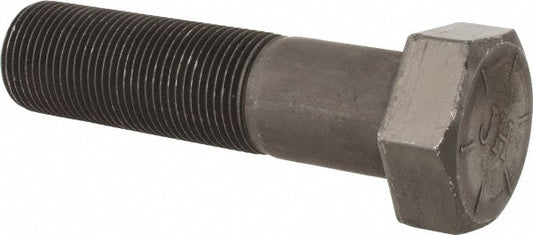 Value Collection 451018BR Hex Head Cap Screw 1-1/8-12, 4-1/2" Length Under Head, Grade 8 Steel, Bright/Uncoated Finish