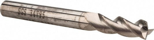Kyocera SGS Precision Tools 34795 Corner Radius End Mill 1/4" Dia, 3/4" LOC, 0.01" Radius, 3 Flutes, Solid Carbide