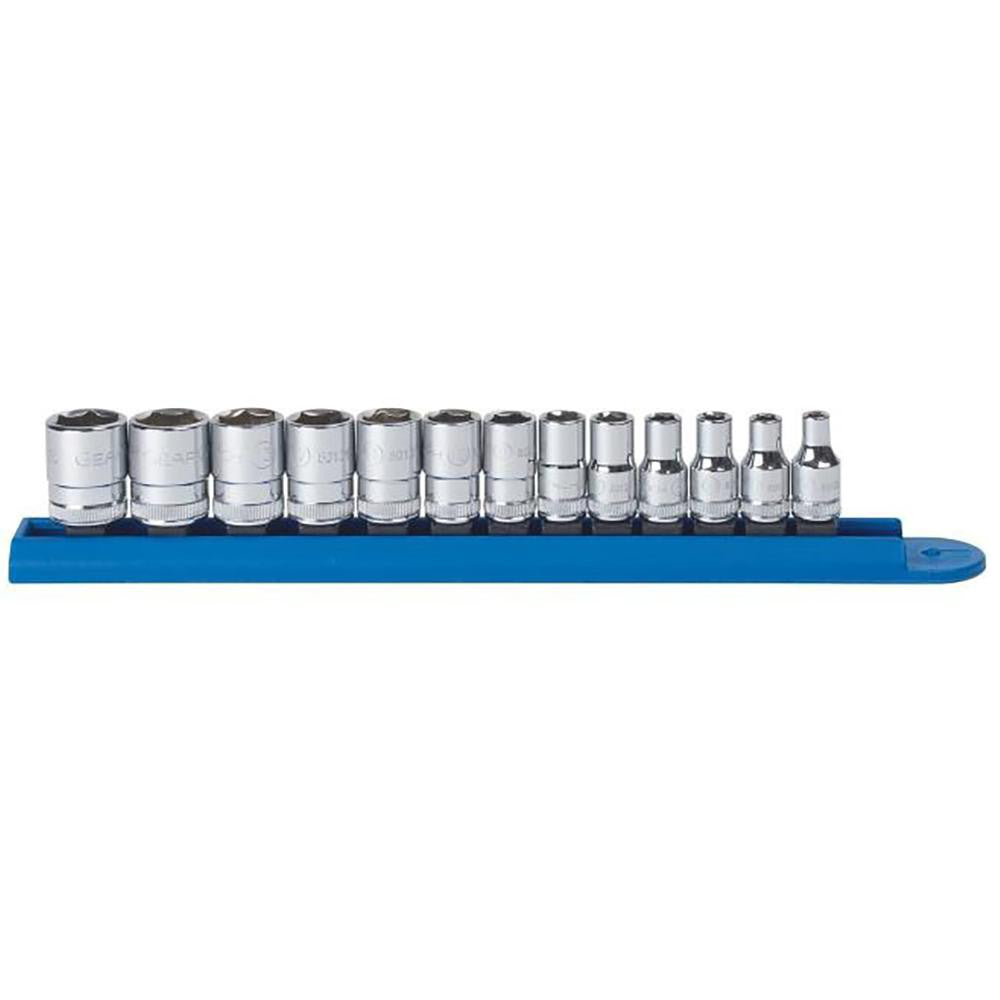 GEARWRENCH 80302D Standard Socket Set 13 Pc, 1/4" Drive, 4.00 to 15.00" Socket