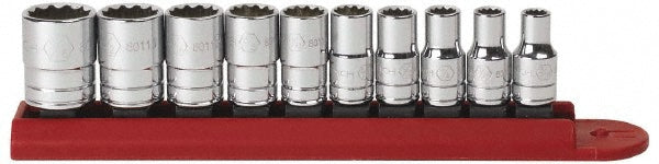 GEARWRENCH 80307D Standard Socket Set 10 Pc, 1/4" Drive, 3/16 to 9/16" Socket