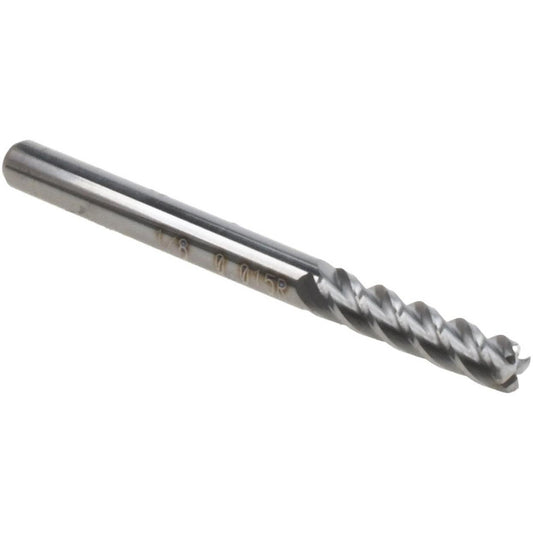 Accupro 86642832 Corner Radius End Mill 1/8" Dia, 1/2" LOC, 0.015" Radius, 4 Flutes, Solid Carbide
