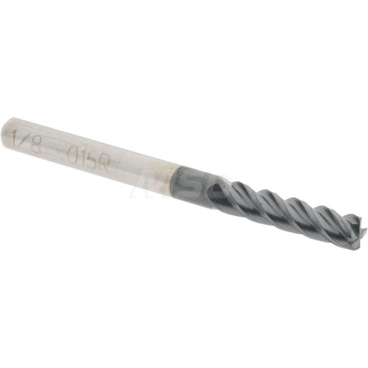 Accupro 86642873 Corner Radius End Mill 1/8" Dia, 1/2" LOC, 0.015" Radius, 4 Flutes, Solid Carbide