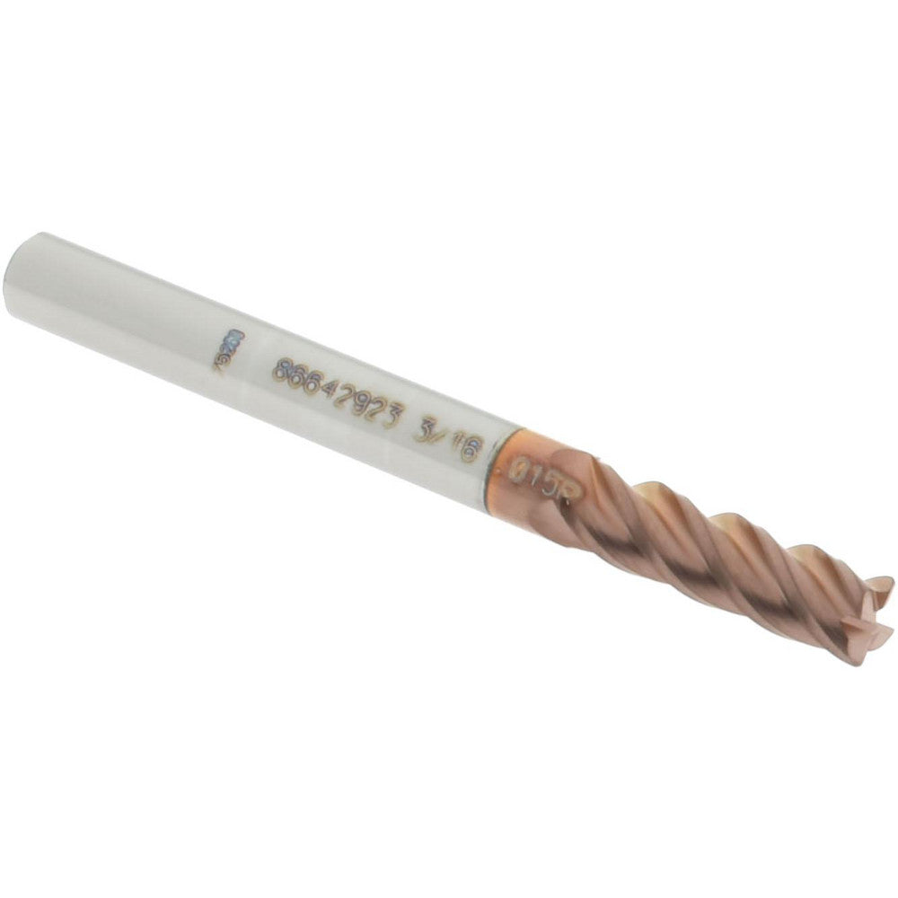 Accupro 86642923 Corner Radius End Mill 3/16" Dia, 5/8" LOC, 0.015" Radius, 4 Flutes, Solid Carbide
