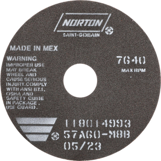 Norton 66252822975 Cut-Off Wheel 6" Dia, 1/16" Thick, 1-1/4" Hole, Aluminum Oxide