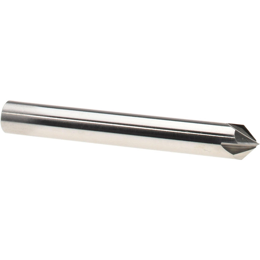 Harvey Tool 18016 Chamfer Mill 1/4" Dia, 1/4" Shank Dia, 90 deg, 4 Flute, Cobalt, Single End