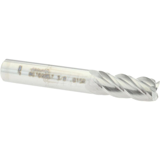 Accupro 86769957 Corner Radius End Mill 3/8" Dia, 7/8" LOC, 0.015" Radius, 4 Flutes, Solid Carbide