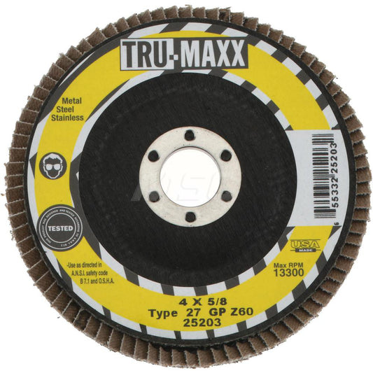 Tru-Maxx 66254443130 Flap Disc 5/8" Hole, 60 Grit, Zirconia Alumina, Type 27