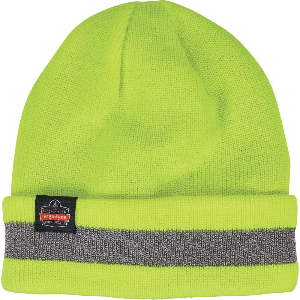 Ergodyne 16864 Cold Protection Head & Neckwear Garment Style Beanie  Coverage Head  Size Universal  Color High-Visibility Yellow  Material Acrylic  High Visibility Yes