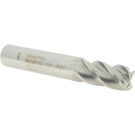 Accupro 86800141 Corner Radius End Mill 1/2" Dia, 1" LOC, 0.03" Radius, 4 Flutes, Solid Carbide