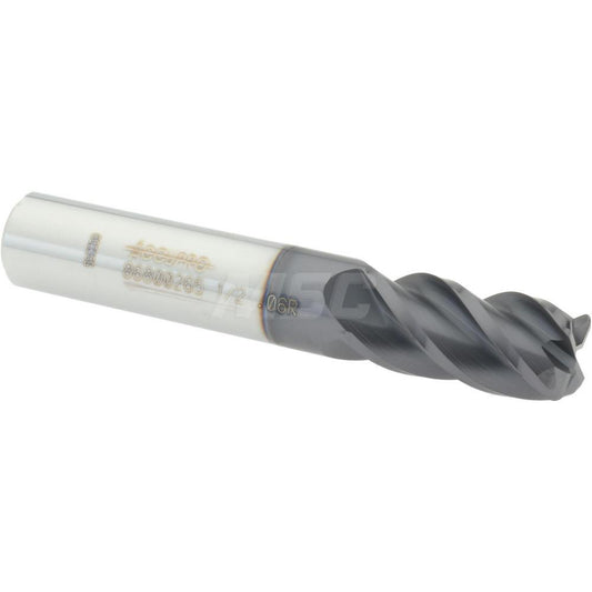 Accupro 86800265 Corner Radius End Mill 1/2" Dia, 1" LOC, 0.06" Radius, 4 Flutes, Solid Carbide