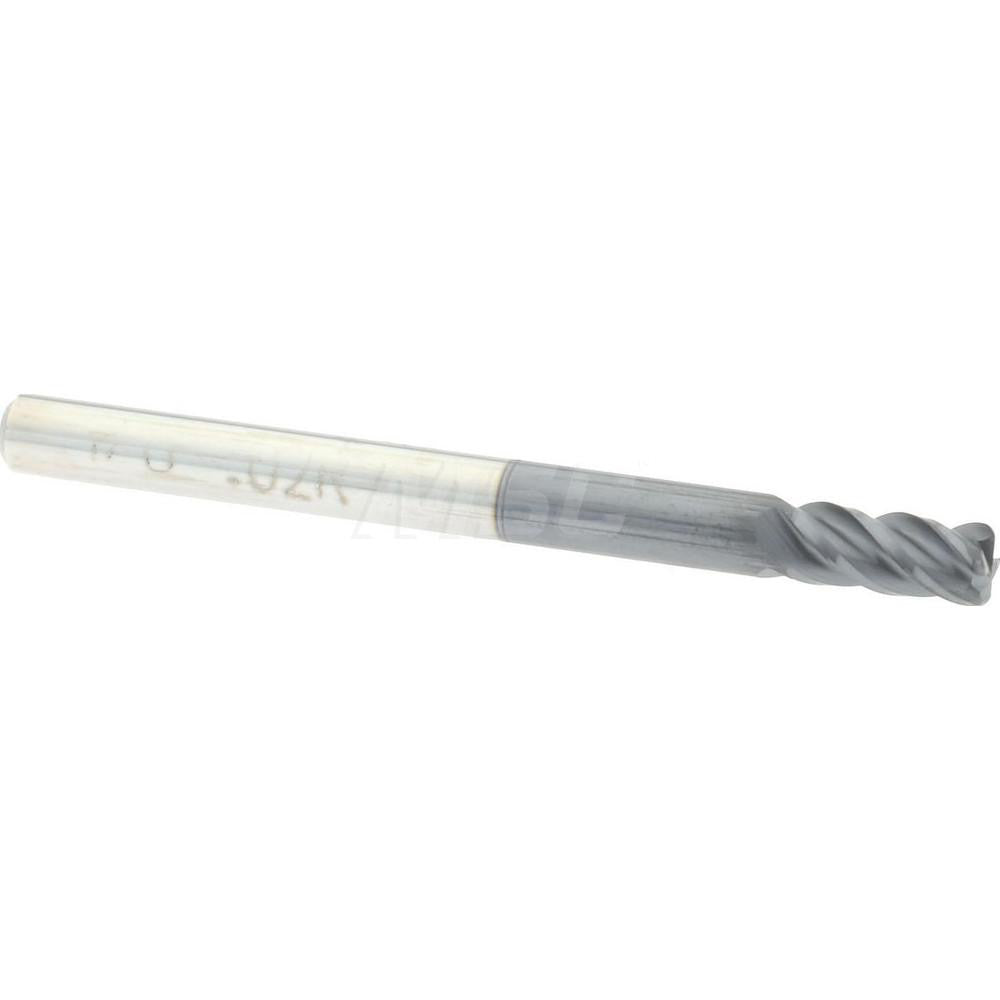 Accupro 86817822 Corner Radius End Mill 1/8" Dia, 1/4" LOC, 0.02" Radius, 4 Flutes, Solid Carbide