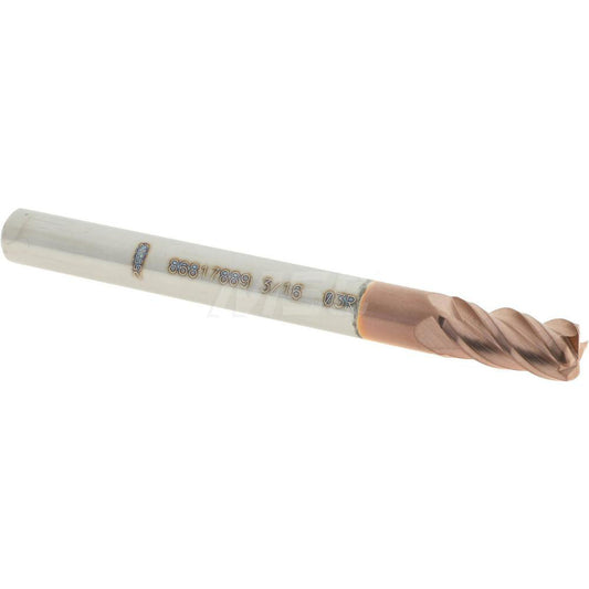 Accupro 86817889 Corner Radius End Mill 3/16" Dia, 3/8" LOC, 0.03" Radius, 4 Flutes, Solid Carbide