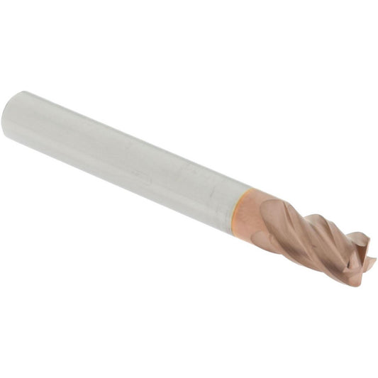Accupro 86817970 Corner Radius End Mill 1/4" Dia, 3/8" LOC, 0.02" Radius, 4 Flutes, Solid Carbide