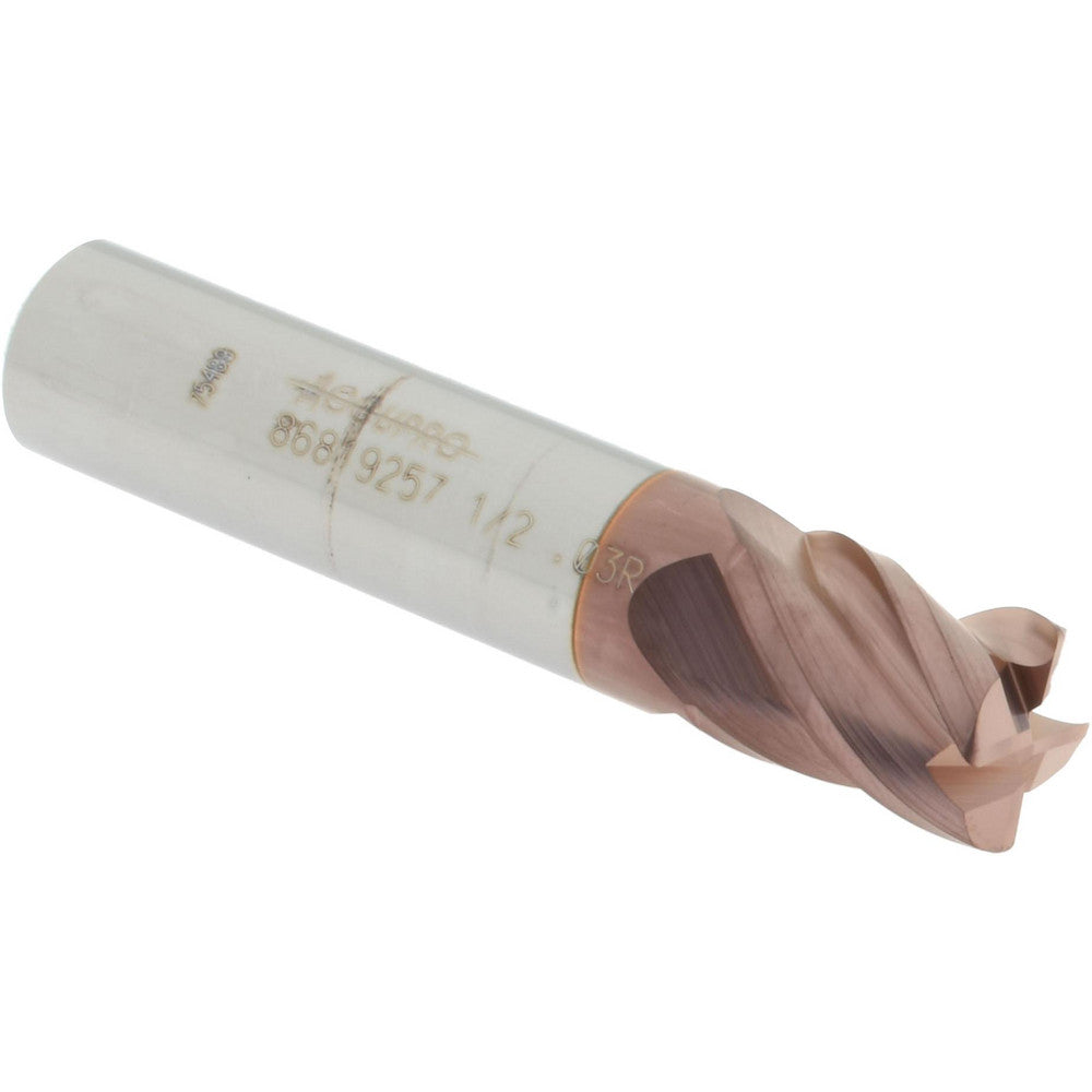 Accupro 86819257 Corner Radius End Mill 1/2" Dia, 5/8" LOC, 0.03" Radius, 4 Flutes, Solid Carbide