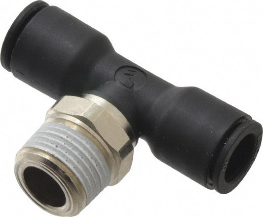 Legris 3108 10 18 Push-To-Connect Tube to Male NPT Tube Fitting Male Branch Tee, 3/8" Thread